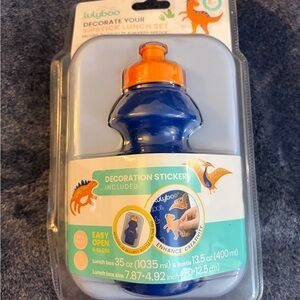 Lulyboo Blue & Orange Kids Sipstick Bottle with Dinosaur Stickers